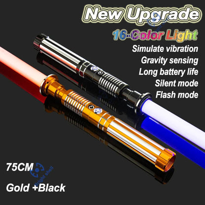RGB Metal Lightsaber Toy – 15-Color Changing Laser Sword with Sound Effects, Force FX Jedi Blaster Gift for Kids