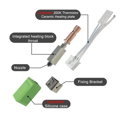Anycubic Kobra S1 Ceramic Hotend - 24V 48W Rapid Heating 300℃ Upgrade 3D Printer Extruder Head