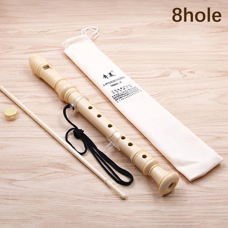 Professional 8-Hole Treble Flute – Soprano Recorder Clarinet, Adjustable, Food-Grade ABS, Non-Toxic Black Sound