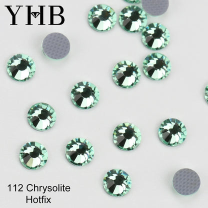 YHB 101-127 Hotfix Crystal Rhinestones - Glitter Glass Flatback Gems for Bags, Shoes, Garments, Phone & Nail Art DIY