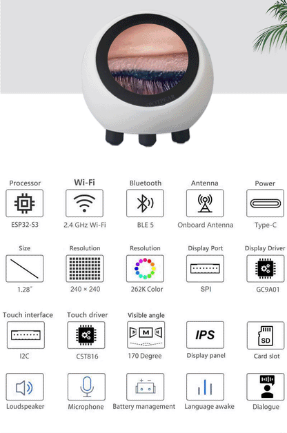 DeepSeek XiaoZhi AI Voice Chat Robot – ESP32-S3 Development Board with 1.28" LCD & WiFi Smart Home Assistant