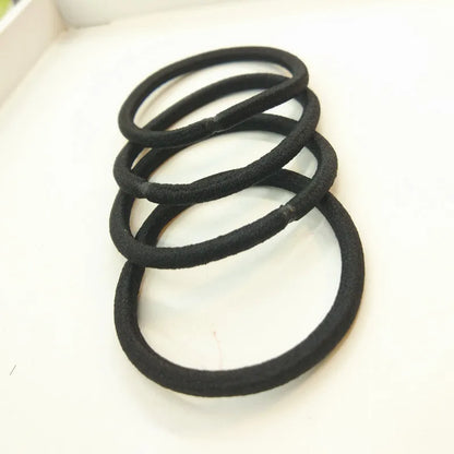 10/30/50PCS Black Elastic Hair Bands - 4MM Ponytail Holders & Scrunchies for Women, Men & Girls