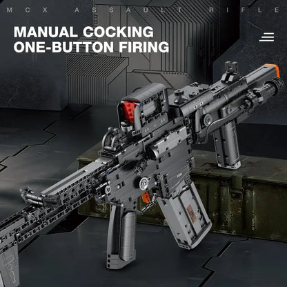 1589PCS MCX Tactical Rifle Building Block Set – Detachable Magazine Gun Model Toy for Kids & Holiday Gifts