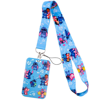 Cute Alien & Angel Cartoon Credential Holder Lanyard for Key, Card Badge & Gym Accessories