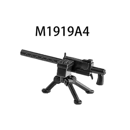 Military Building Blocks Soldier Set - Tactical Weapons Figures with Gatling Gun, Rifle, Mortar & Accessories Toy Kit