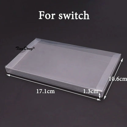 10PCS Clear Transparent Game Cartridge Cases – CIB Plastic PET Protectors for N64, NES, SNES, GB, GBA, GBC, NGPC, Switch & PS5