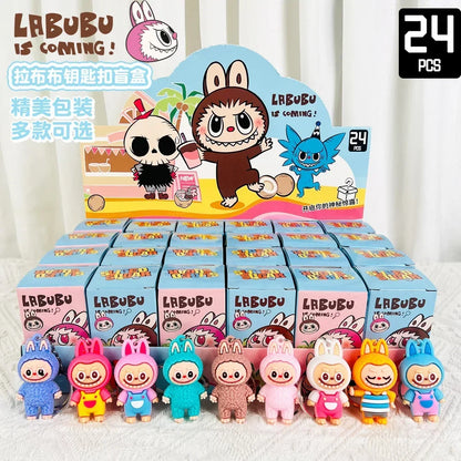 Rabu Blind Box Keychain 12/24pcs — Kawaii Cartoon Character Pendant, Mystery Box Toy for Bag, Room Decor & Gift