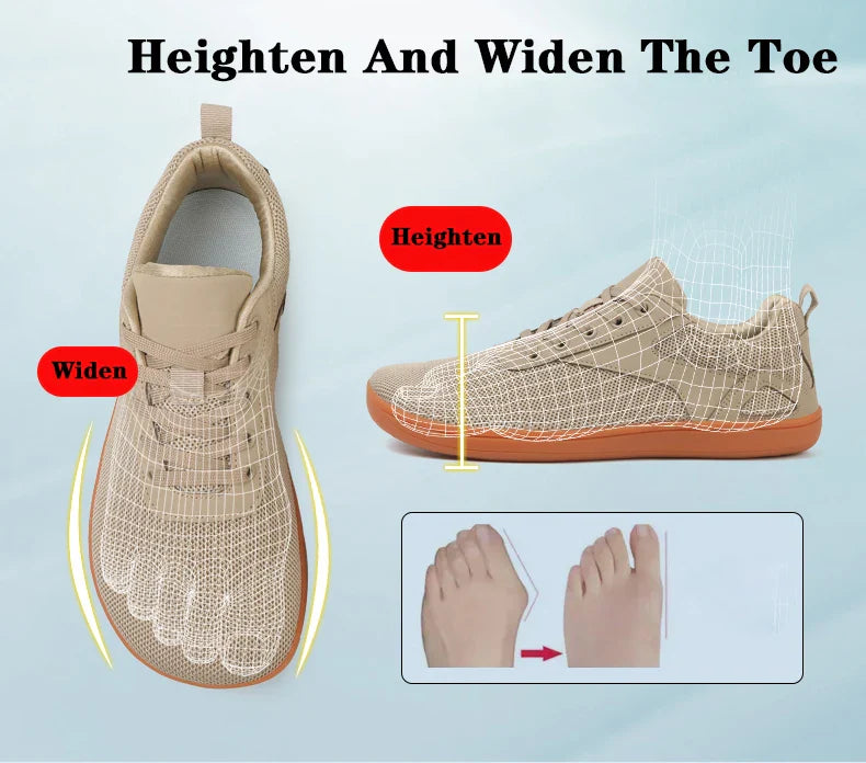 Men’s Minimalist Barefoot Walking Shoes – Breathable Wide Sports Sneakers for Gym, Office & Leisure
