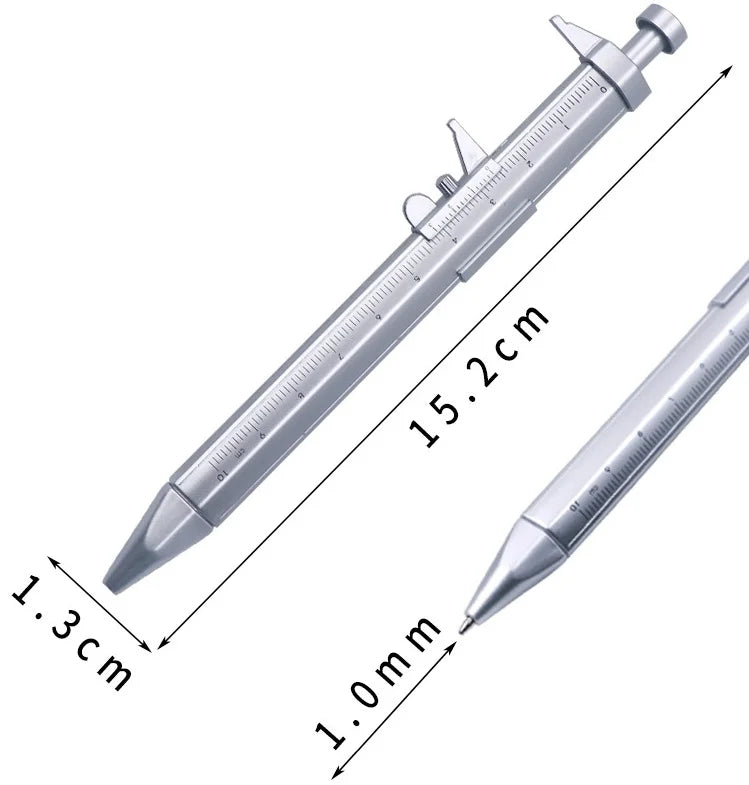 Multifunction Caliper Ballpoint Pen — 0.5mm Gel Ink Roller Pen with Vernier Caliper Design, Creative Stationery