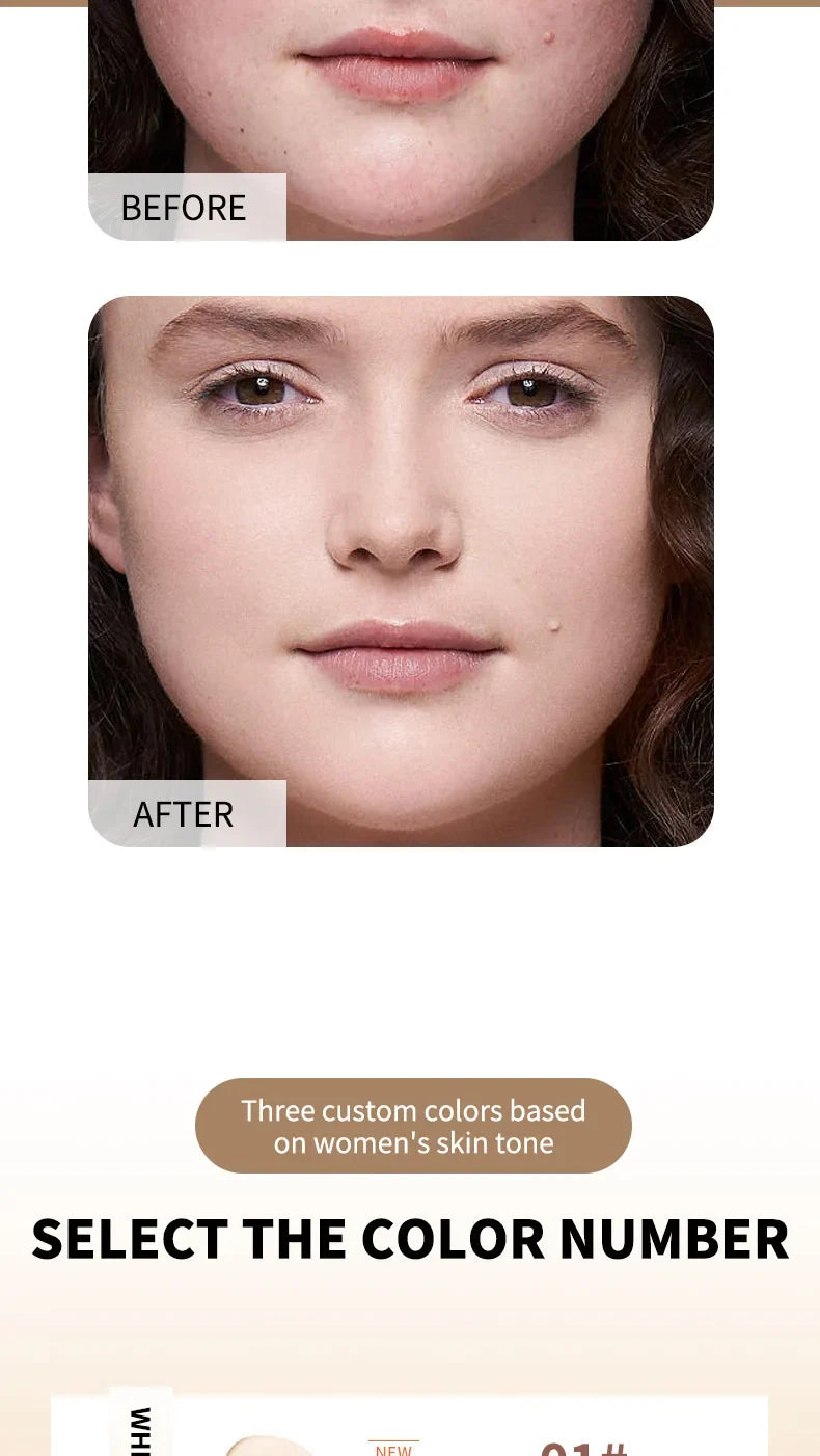 Color Changing Liquid Foundation – Concealer, Face Primer, Long-Lasting Moisturizing BB Cream Base Makeup for Women