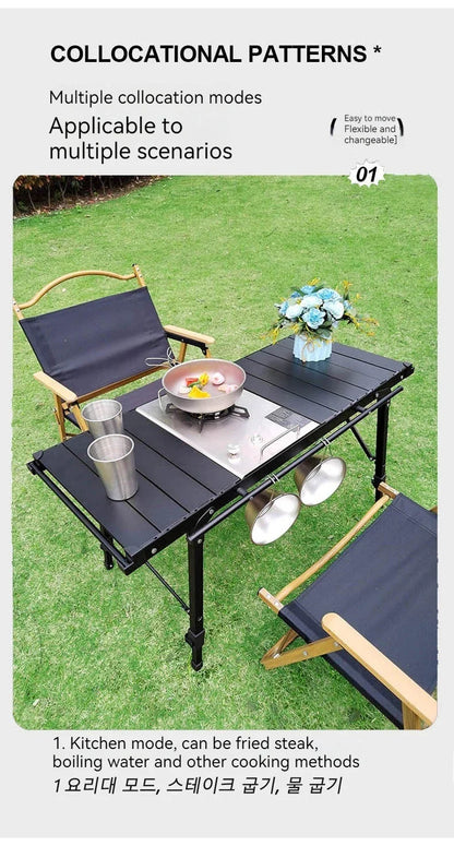 Lohascamping Folding IGT Table – Lightweight Adjustable Backpack Table for BBQ, Burner & Multifunctional Use