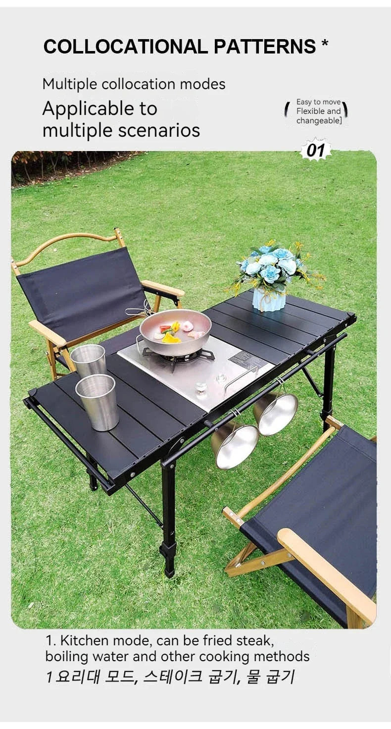 Lohascamping Folding IGT Table – Lightweight Portable Roll Table with Adjustable Legs for BBQ, Desktop Burner & Backpacking