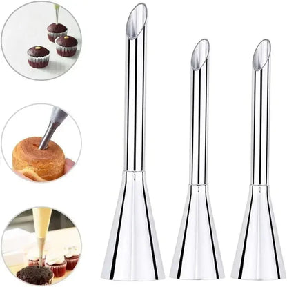 3/5/6Pcs Stainless Steel Cake Icing Piping Nozzles – Cream Tips for DIY Cupcake, Donut & Pastry Baking Decorating Tools