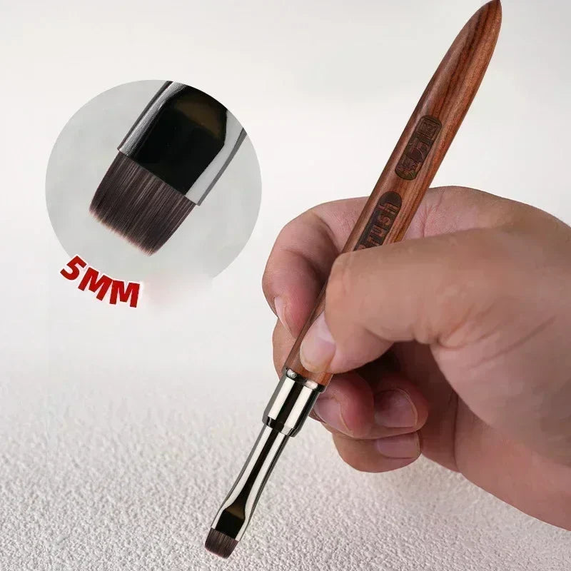 Wood Gel Painting Brush – Nail Art Brush for Gel Tip Extension, Acrylic Builder, UV Gel Nails Manicure Accessory
