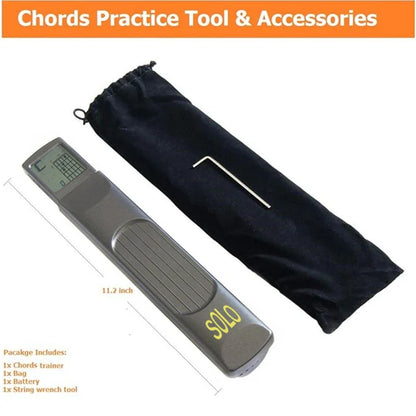Pocket Guitar Chord Practice Tool - Portable Neck Trainer with Rotatable Chords Chart Screen for Beginners