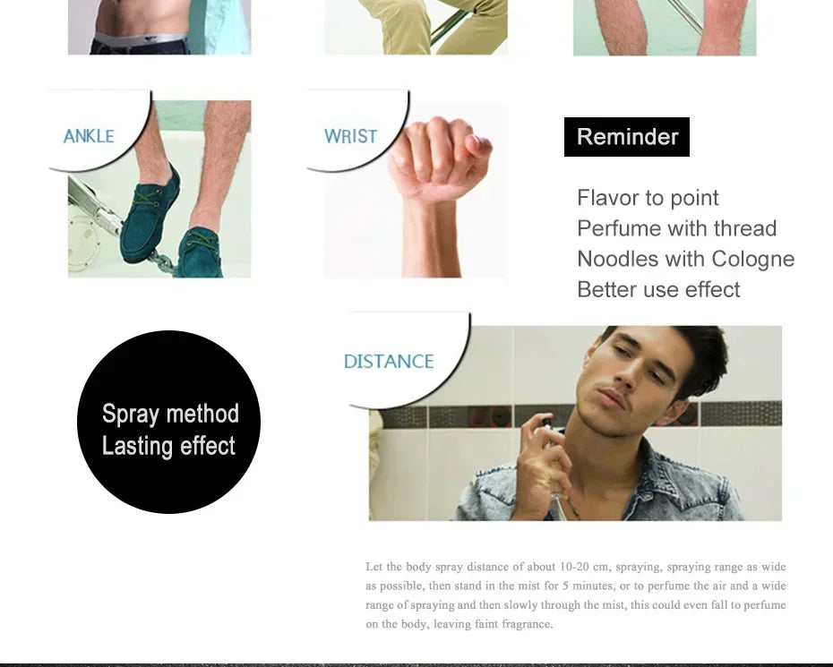 Hot Sale Men's Cologne – Fresh Temptation Perfume for Self-Confidence, Gentleman Fragrance Atomizer