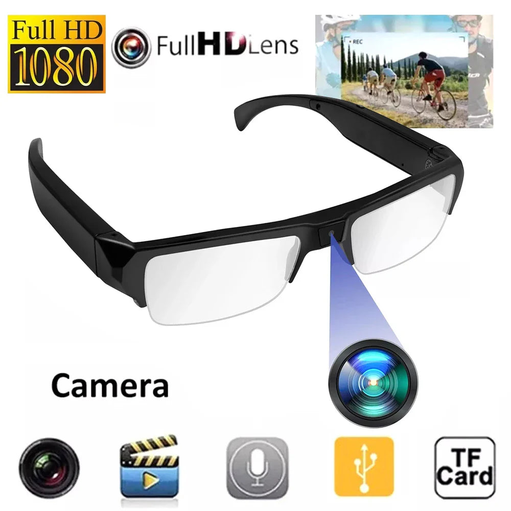 HD 1080P Mini Camera Glasses – DVR Video Recording Sports Sunglasses for Driving, Outdoor & Conference Use