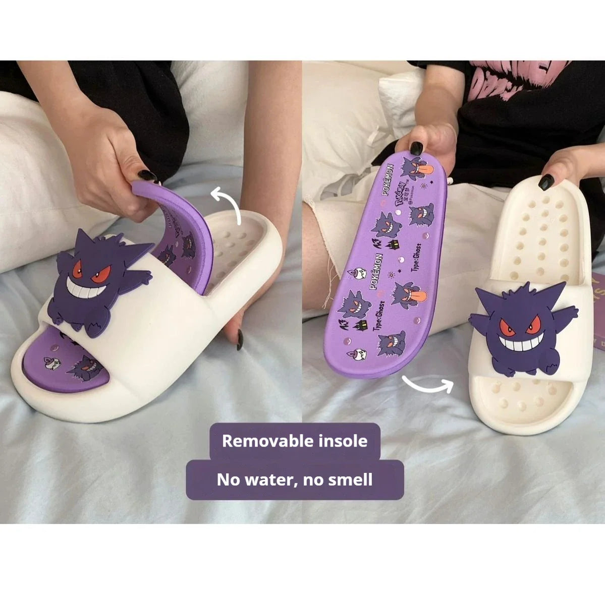 Pokemon Gengar Anime Slippers — Trendy Anti-Slip EVA Slippers for Men & Women, Cool Couple Gift