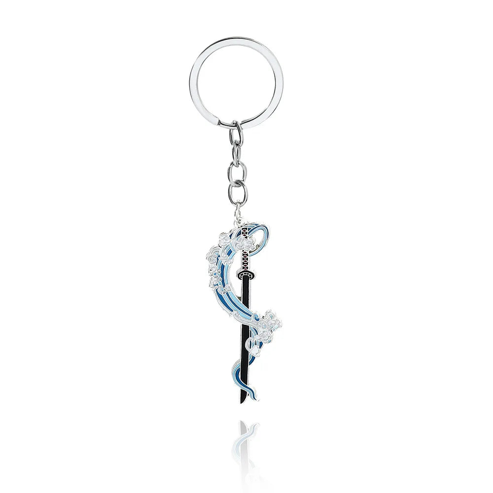 Anime Demon Slayer Sword Keychain – Mini Japanese Katana Enamel Pendant Souvenir Key Ring Bag Charm Exquisite Gift Decor