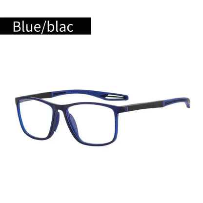 Unisex Ultralight Silicone TR90 Sports Reading Glasses – Blue Light Blocking High-Definition Square Prescription Eyewear