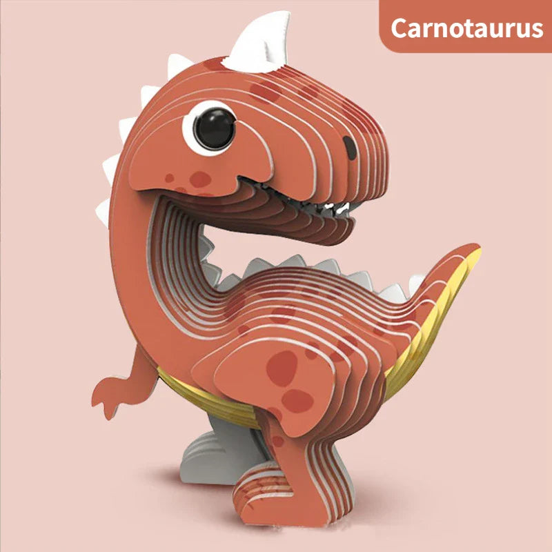 Children’s 3D Animal & Dinosaur Puzzle Set – Early Education Intelligence Toy for Kids Ages 3-6, Kindergarten Learning Model Kit