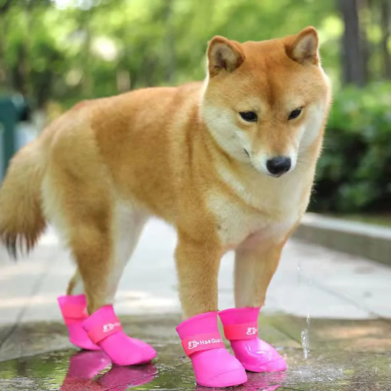 Protective Waterproof Dog Rain and Snow Shoes - Non-Slip Boots for All-Weather Outdoor Use, Safe for Your Pet's Feet