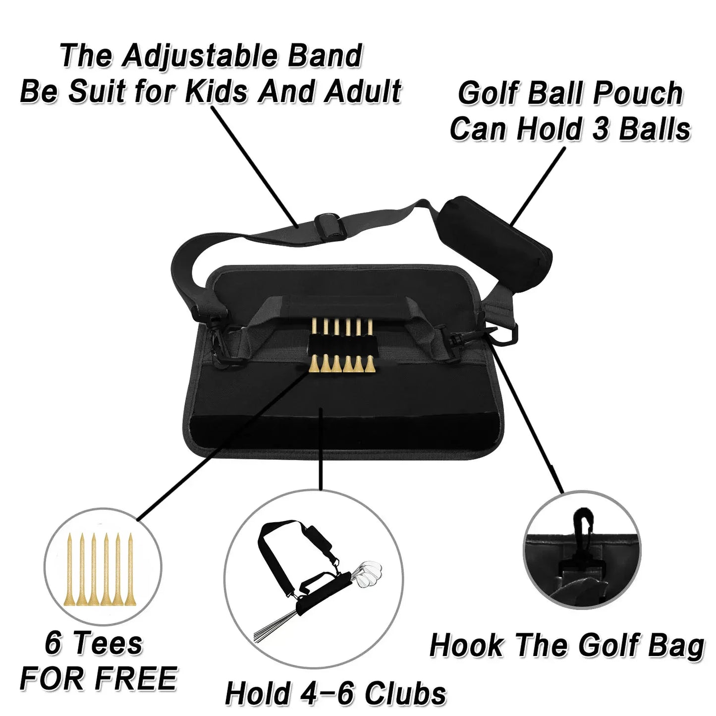 Mini Lightweight Golf Club Bag – Portable Carrier for Golfer with/without Ball Pouch, Driving Range & Training Case