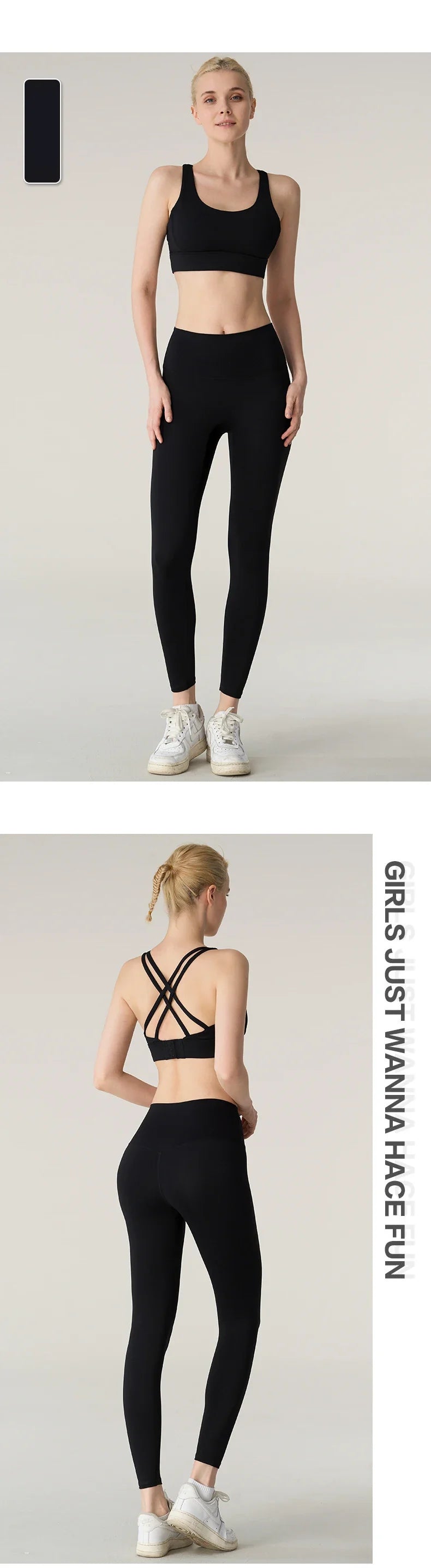 2-Piece Women’s Yoga Tracksuit – Athletic Pilates Fitness Set with Push-Up Sports Bra & Leggings for Gym Workouts