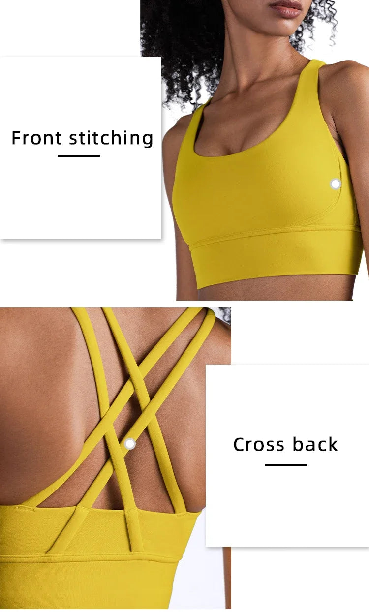 Women’s Summer Crossback Sports Bra — Breathable Fitness & Yoga Tank Top | Gym Crop Top