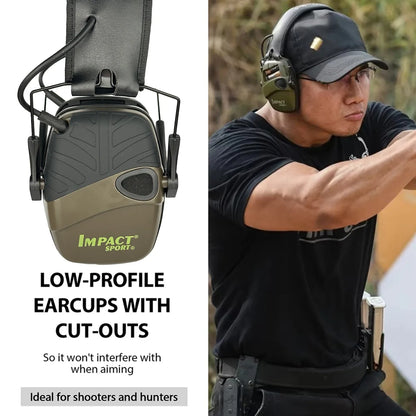 Earmuffs Active Noise-Reduction Headphones — Electronic Hearing Protection for Shooting & Hunting with Carry Case