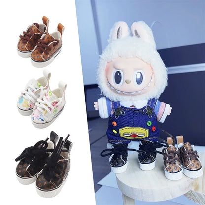 H4x2cm Leather Shoes for 1/6 Scale 15cm Labubu Cotton Doll – Toy Clothing Accessories