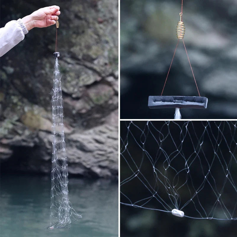 11 Size Luminous Fishing Net Trap - Mesh Design with Copper Shoal Cast for Sea Fish Tackle
