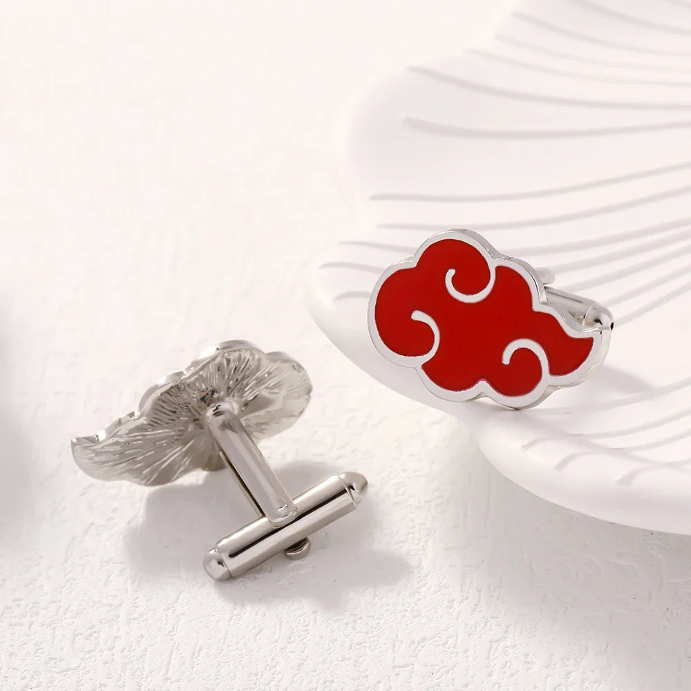 New Cloud Red Cufflinks for Men – Modern Metal Sleeve Buttons, Wholesale Gemelos