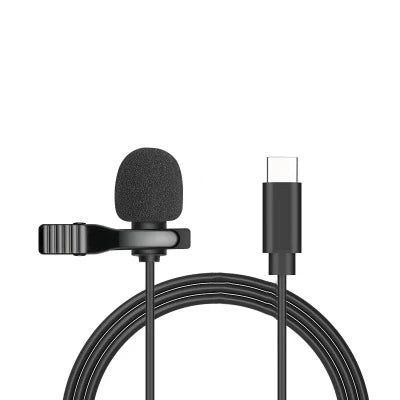Portable USB Lavalier Microphone - 1.5M Clip-On Condenser Lapel Mic with USB, 3.5mm & Type-C Compatibility