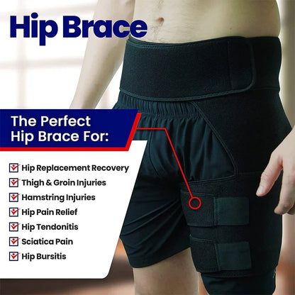 Hip Brace Thigh Compression Sleeve – Groin & Hamstring Support Wrap for Sciatica, Quad Strains & Hip Pain Relief