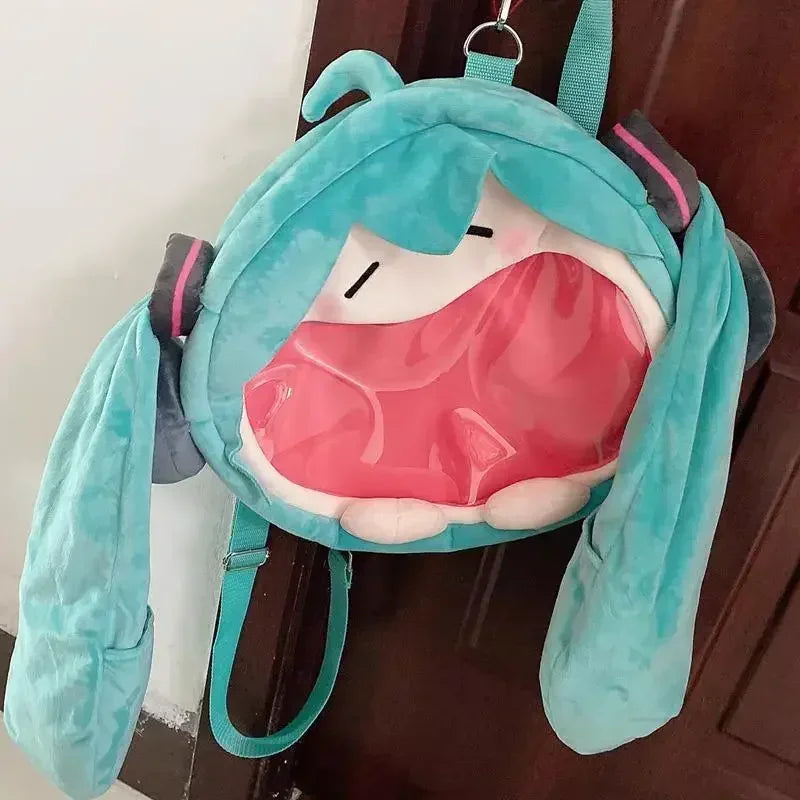 Hatsune Miku Shoulder Bag – Cute Anime Girl Plush Backpack, Kawaii Knapsack for Students & Kids Gifts