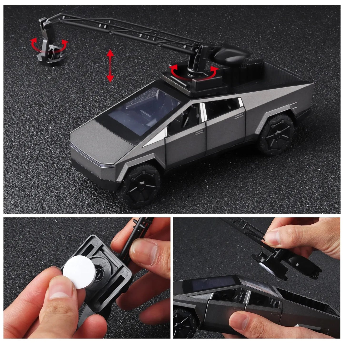 1:32 Cybertruck Diecast Toy Truck for Boys – Silver Pickup with Sound & Light, Metal Model Car for Kids Age 3+