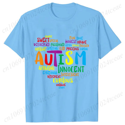Women’s Live Love Accept Autism Awareness T-Shirt – Graphic Y2K Summer Top for Autism Awareness Month
