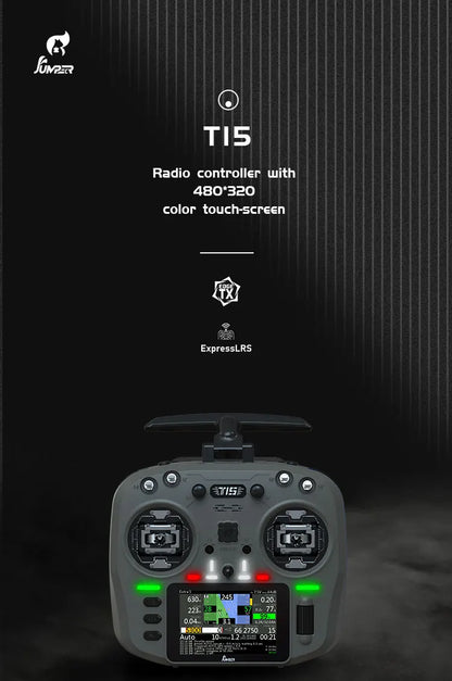 Jumper T15 FPV Radio Controller – Hall Sensor, Color Screen, EDGETX/ELRS for Long Range RC Drone