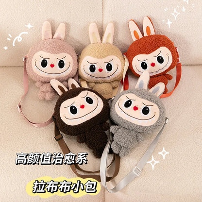 Labu Cartoon Crossbody Plush Bag – Kids Backpack & Shoulder Bag Doll Change Purse, Perfect Gift for Girls