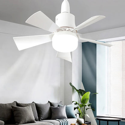 30W E27 Ceiling Fan Light with Remote - LED Dimming Function, Intelligent Silent Fan for Bedroom & Living Room