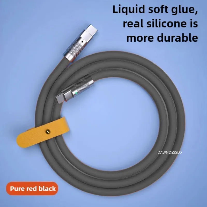 120W 7A Super Fast PD USB-C to USB-C Cable — Liquid Silicone Charger for Xiaomi, Huawei (1M/1.5M/2M)