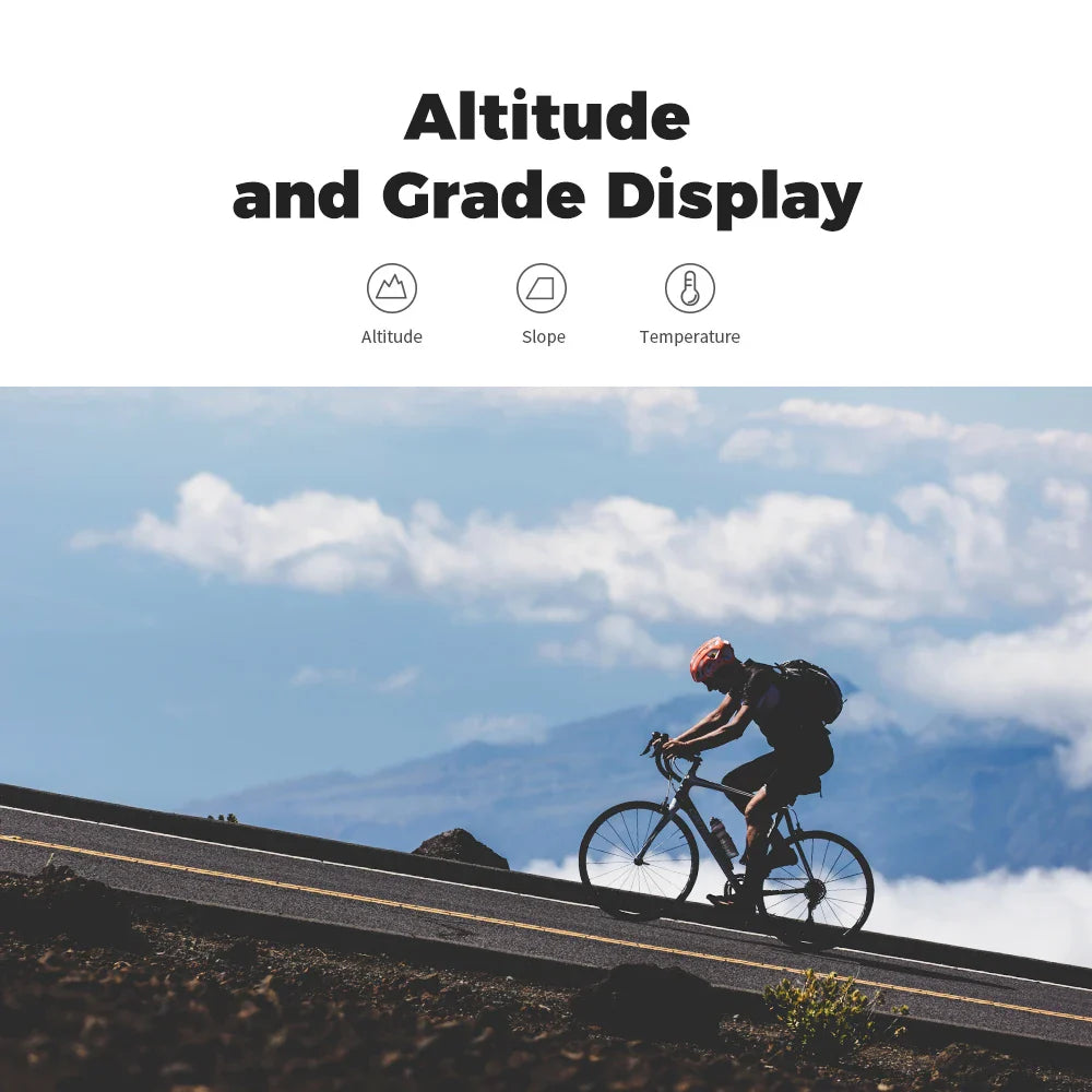 Coospo BC107 GPS Bike Computer — 2.4" Wireless Odometer & Speedometer, Bluetooth 5.0, ANT+, Waterproof