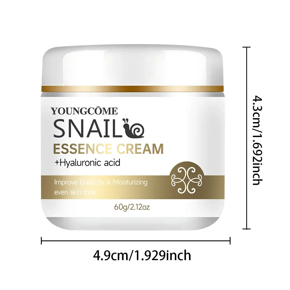 Snail Essence Cream with Hyaluronic Acid – Moisturizing, Elasticity-Boosting Skin Care for Smooth Texture