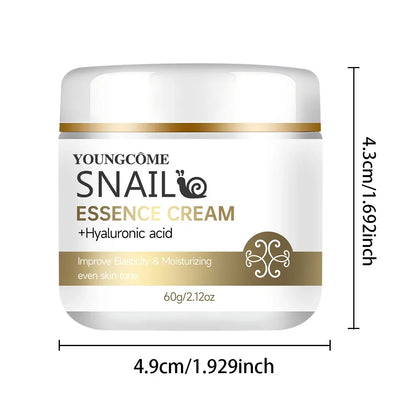 Snail Essence Cream with Hyaluronic Acid – Moisturizing, Elasticity-Boosting Skin Care for Smooth Texture