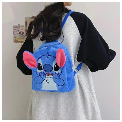 Disney Stitch Plush Backpack – Large-Capacity Cartoon School Bag for Kids & Kindergarten Gift