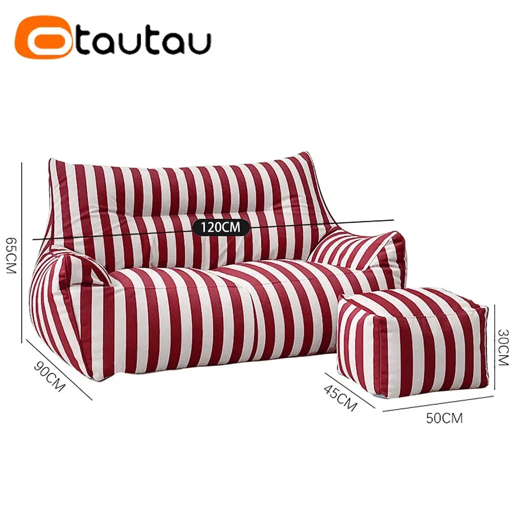 OTAUTAU 2-Seat Outdoor Bean Bag Sofa Cover - Waterproof Garden, Camping & Pool Lounger