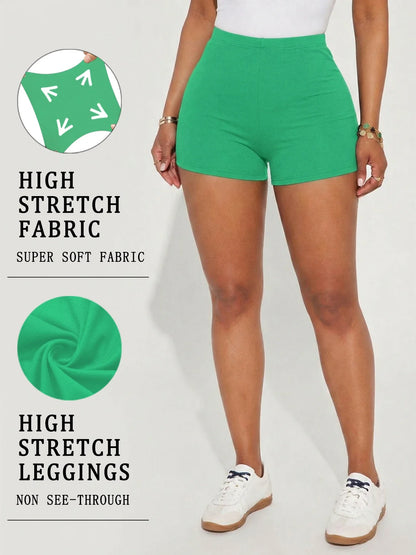 Women’s High Elasticity Biker Shorts – Super Soft Push Up Yoga, Running & Gym Fitness Activewear Shorts