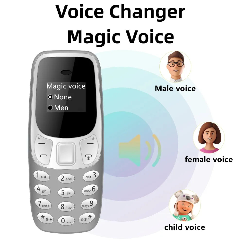SERVO Small Mobile Phone: Bluetooth Dialer, Magic Voice, Low Radiation, Call Recording - Unlocked GSM Mini Cellphone with 2/3 SIM Support