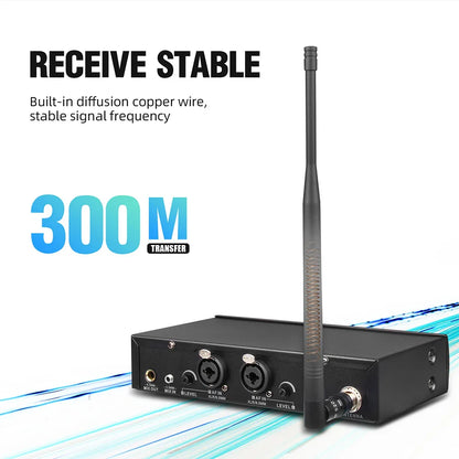 Debra ER102 UHF Wireless In-Ear Monitor System – Multiple Professional Transmitters for Small Concerts & Home Theater